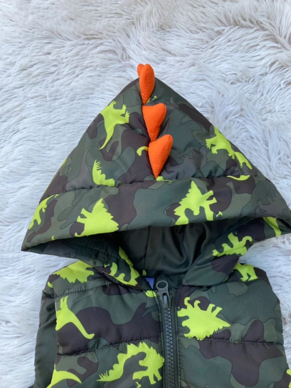 Members Mark Dinosaur Puffer Vest With Hood Size 12 months